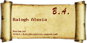Balogh Alexia névjegykártya