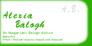 alexia balogh business card